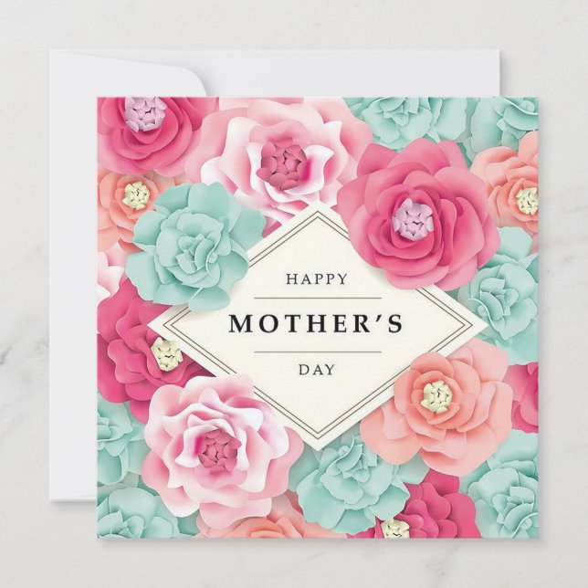Cartes Pour Fêtes Annuelles Fête des mères florales (Devant)
