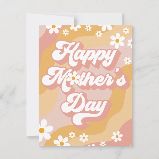 Cartes Pour Fêtes Annuelles Fête des Mères Groovy Daisy (Devant)
