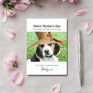 Cartes Pour Fêtes Annuelles Fête des mères hippies personnalisées maman chien