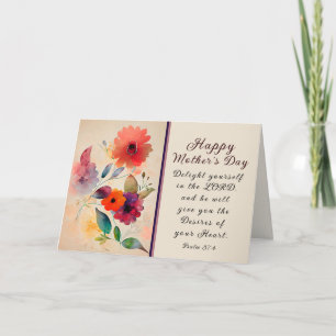 Cartes Pour Fêtes Annuelles Fête des mères Jardin floral Bible Verse