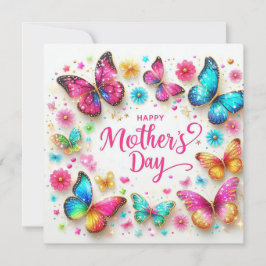 Cartes Pour Fêtes Annuelles Fête des Mères Papillons Étincelants