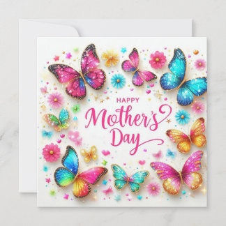 Cartes Pour Fêtes Annuelles Fête des Mères Papillons Étincelants
