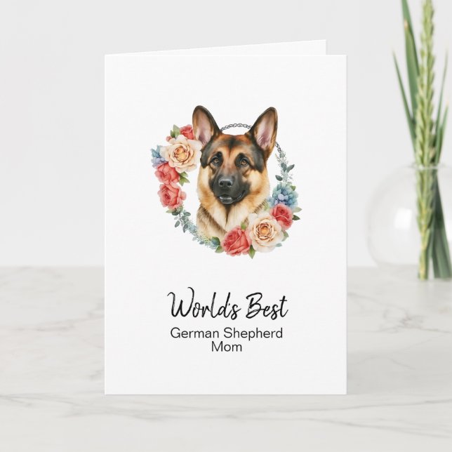 Cartes Pour Fêtes Annuelles Fête des mères personnalisée Chienne Maman Berger  (Devant)