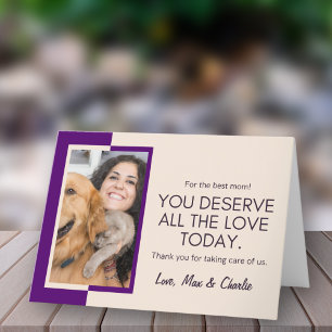 Cartes Pour Fêtes Annuelles Fête des mères personnalisées Chien Chat Maman Ani