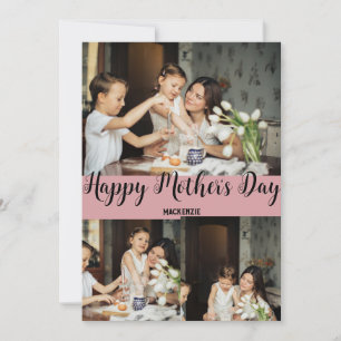 Cartes Pour Fêtes Annuelles Fête des mères personnalisées, trois photo collage