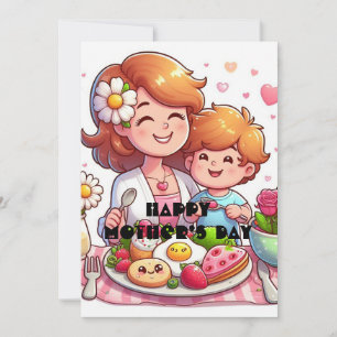 Cartes Pour Fêtes Annuelles Fête des mères Petit déjeuner Surprise