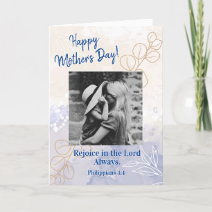 Cartes Pour Fêtes Annuelles Fête des mères Photo Rejoice Bible Verse Christian