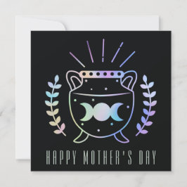 Cartes Pour Fêtes Annuelles Fête des mères Triple Moon Cauldron Witch Maman