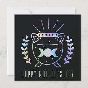 Cartes Pour Fêtes Annuelles Fête des mères Triple Moon Cauldron Witch Maman