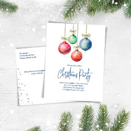 Cartes Pour Fêtes Annuelles Fête des ornements de Noël en aquarelle