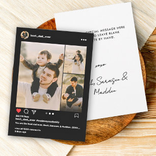 Cartes Pour Fêtes Annuelles Fête des pères Best Papa Ever 3 Photo Instagram Po