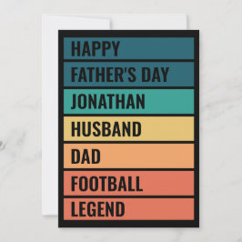 Cartes Pour Fêtes Annuelles Fête des pères d'amoureux de football rétro texte