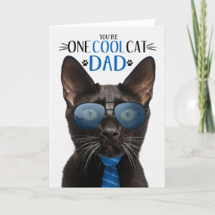 Cartes Pour Fêtes Annuelles Fête des pères de chat Bombay Noir Un chat Cool