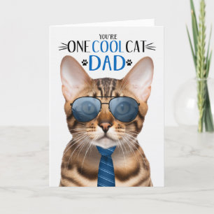 Cartes Pour Fêtes Annuelles Fête des pères de chat du Bengale Un chat Cool