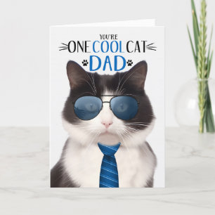 Cartes Pour Fêtes Annuelles Fête des pères de chat noir et blanc Un chat Cool