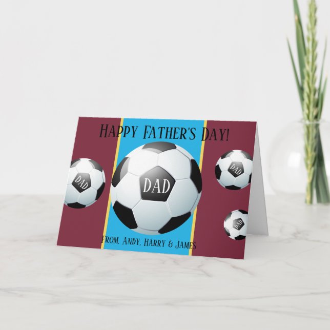 Cartes Pour Fêtes Annuelles Fête des pères de football sportif personnalisé (Devant)