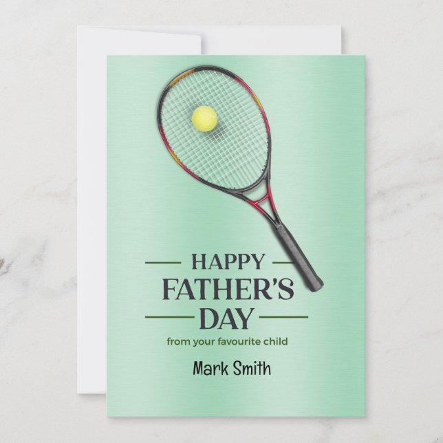Cartes Pour Fêtes Annuelles Fête des pères de tennis (Devant)