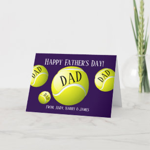 Cartes Pour Fêtes Annuelles Fête des pères de tennis sportif personnalisée