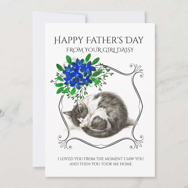 Cartes Pour Fêtes Annuelles Fête des pères Du Chat (Devant)