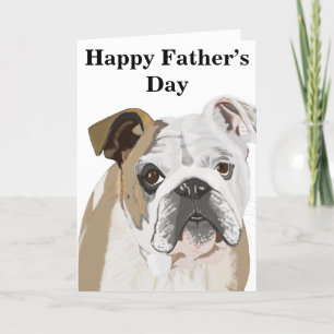 Cartes Pour Fêtes Annuelles Fête des pères éditable Bulldog anglais