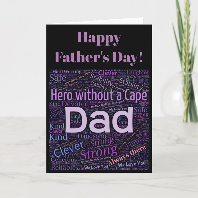Cartes Pour Fêtes Annuelles Fête des pères Héros Papa (Devant)