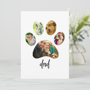 Cartes Pour Fêtes Annuelles Fête des Pères Papa Chien   5 empreintes de patte 