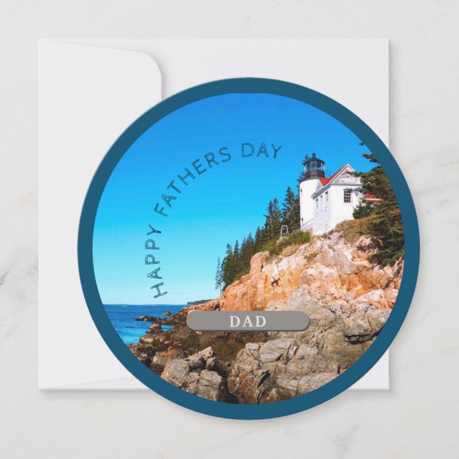 Cartes Pour Fêtes Annuelles Fête des pères Parc national Acadia Phare (Devant)
