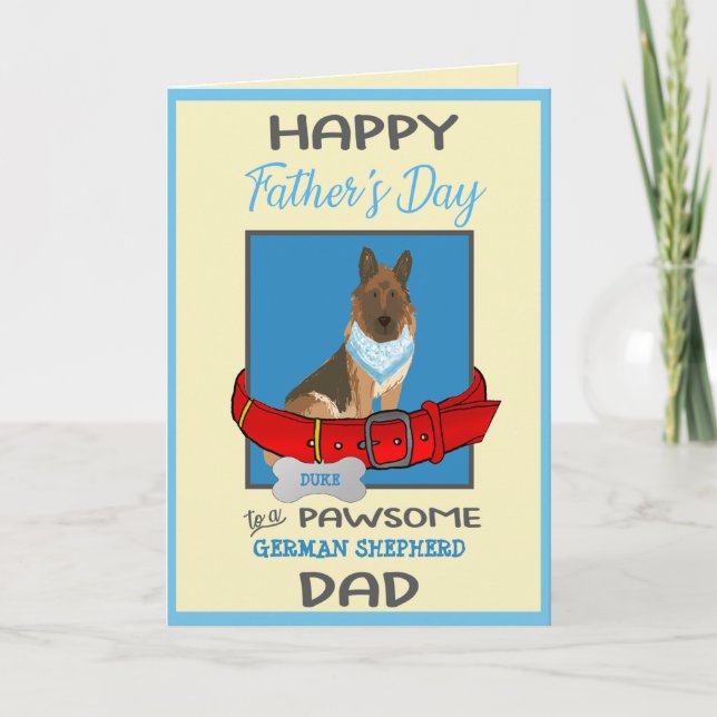 Cartes Pour Fêtes Annuelles Fête des pères personnalisée de berger allemand ch (Devant)