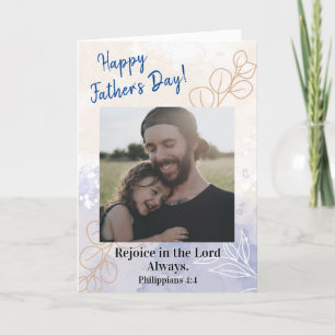 Cartes Pour Fêtes Annuelles Fête des pères Photo Rejoice Bible Verse Christian