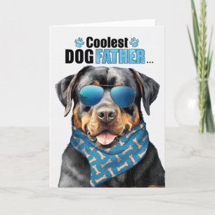 Cartes Pour Fêtes Annuelles Fête des pères Rottweiler Chien Coolest Papa