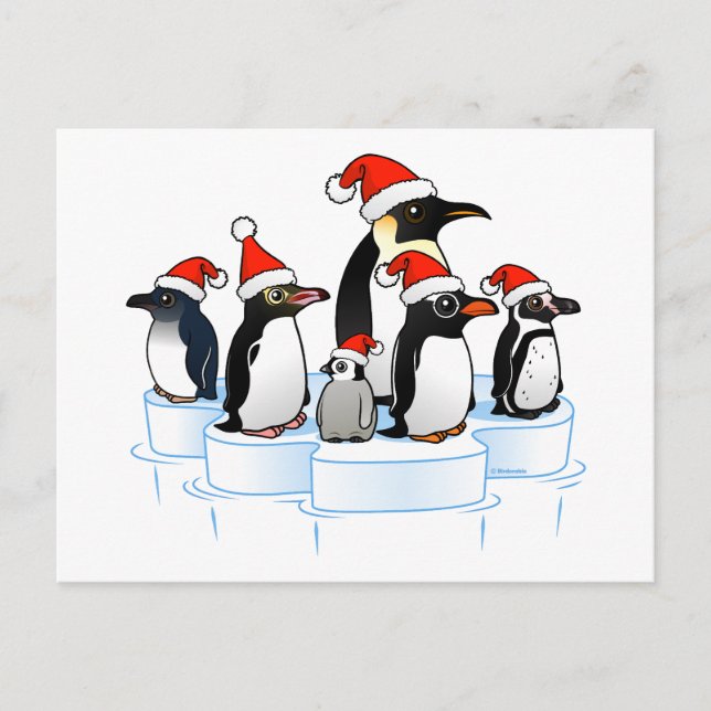 Cartes Pour Fêtes Annuelles Fête des pingouins de Noël (Devant)