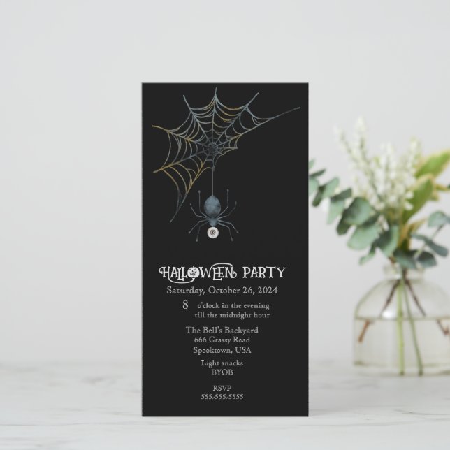 Cartes Pour Fêtes Annuelles Fête d'Halloween araignée et toiles (Debout devant)