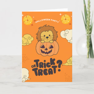 Cartes Pour Fêtes Annuelles Fête d'Halloween Trick Or Treat Lion Citrouille Va