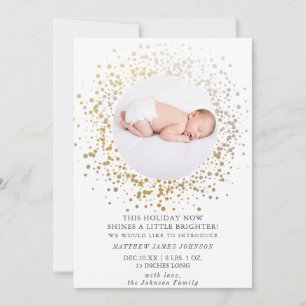 Cartes Pour Fêtes Annuelles Fête d'or moderne brillant Noël Nouveau-né