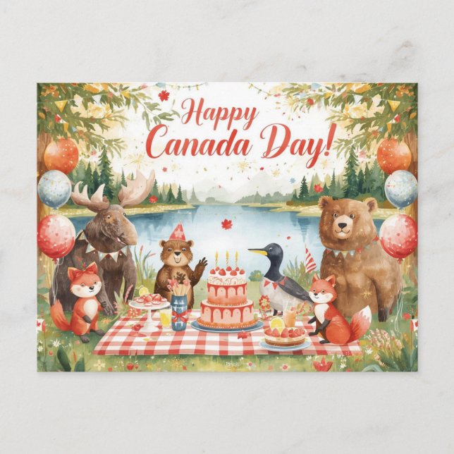 Cartes Pour Fêtes Annuelles Fête du Canada (Devant)