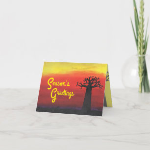 Cartes Pour Fêtes Annuelles Fête du coucher de soleil du baobab