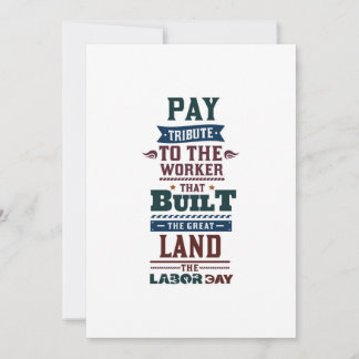 Cartes Pour Fêtes Annuelles Fête du travail rendre hommage au travailleur