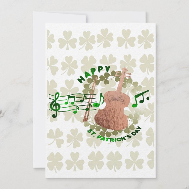 Cartes Pour Fêtes Annuelles Fête du violon Saint Patrick (Devant)