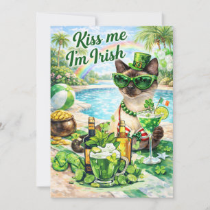 Cartes Pour Fêtes Annuelles Fête glamour pour chats de la Saint-Patrick au bor