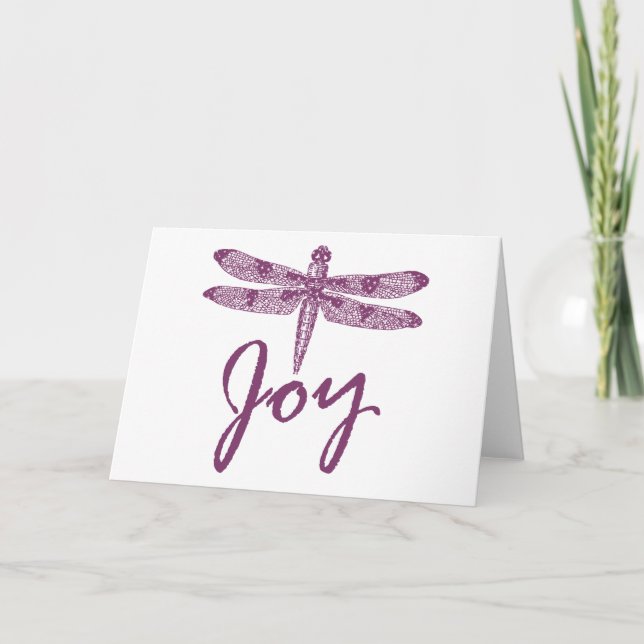 Cartes Pour Fêtes Annuelles Fête Joie Purple Dragonfly (Devant)