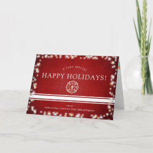 Cartes Pour Fêtes Annuelles Fête joyeuse des pompiers Personnalisation de No