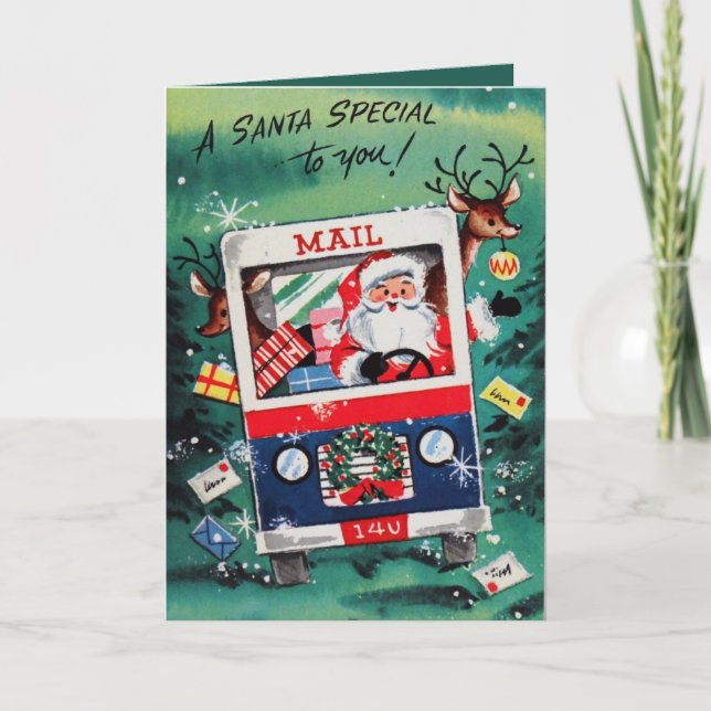Cartes Pour Fêtes Annuelles fête Noël Père Noël ajouter un sentiment (Devant)