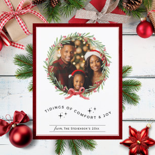 Cartes Pour Fêtes Annuelles Fête personnalisée de la couronne de Noël