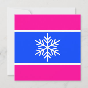 Cartes Pour Fêtes Annuelles Fête Rayures Bleu Clair Blanc Flocon de Neige 