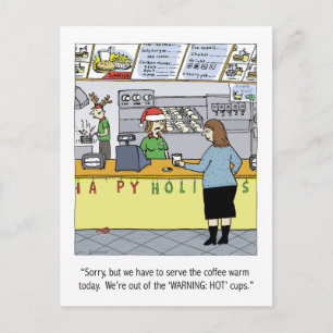 Cartes Pour Fêtes Annuelles Fêtes de Café Chaud Drôle Cartoon Noël Noël Noël N