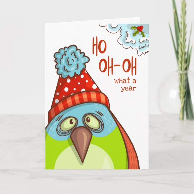 Cartes Pour Fêtes Annuelles Fêtes de Noël amusantes Dit Festive Oiseau (Devant)