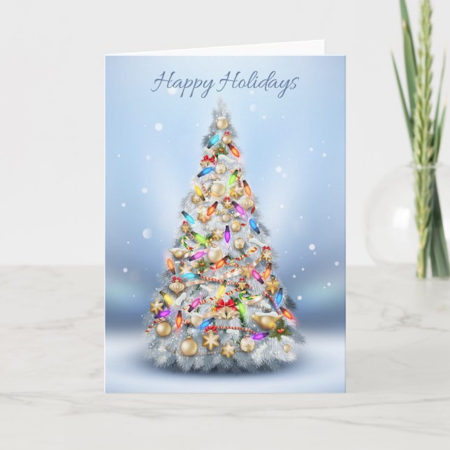 Cartes Pour Fêtes Annuelles Fêtes de Noël - Arbre de Noël Festif (Devant)