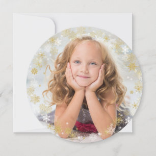 Cartes Pour Fêtes Annuelles Fêtes de Noël - Cadre blanc et doré pour flocon de