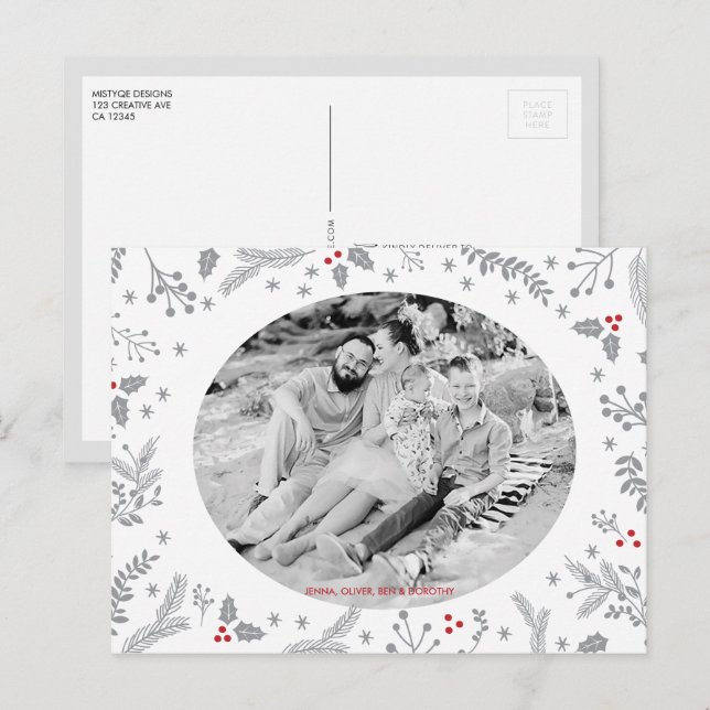Cartes Pour Fêtes Annuelles Fêtes de Noël des Berry (Devant / Derrière)