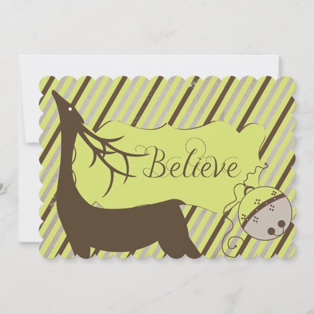 Cartes Pour Fêtes Annuelles Fêtes de Noël des cerfs et des diagonales (Devant)